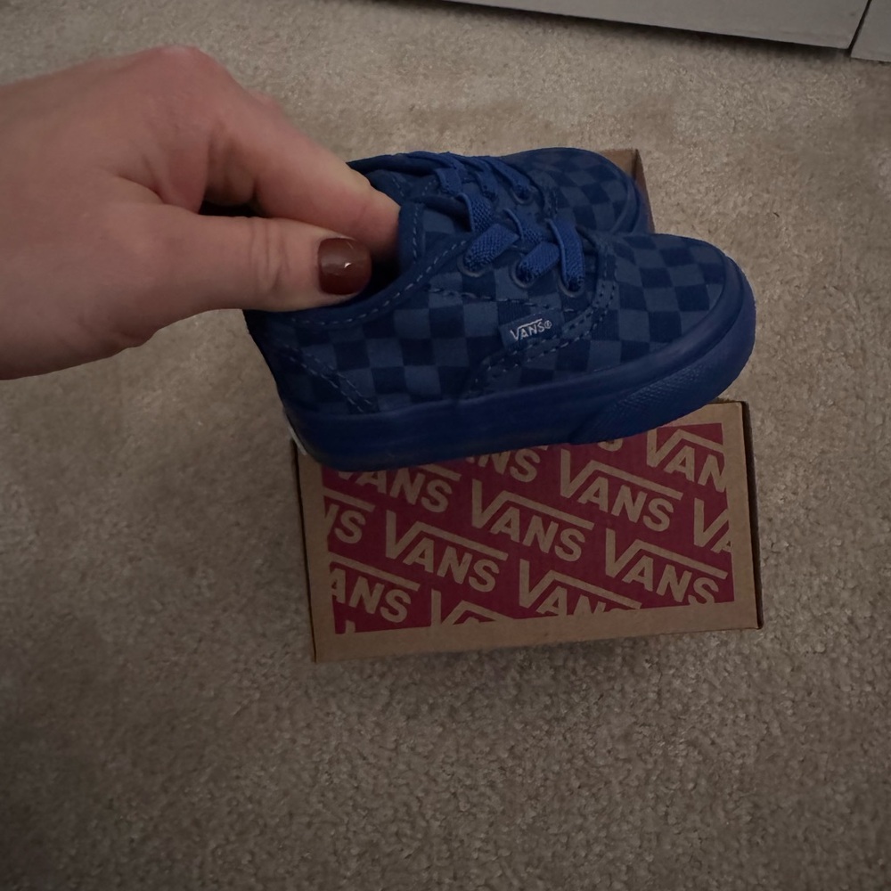 Vans Blue Checkered Sneakers with Box